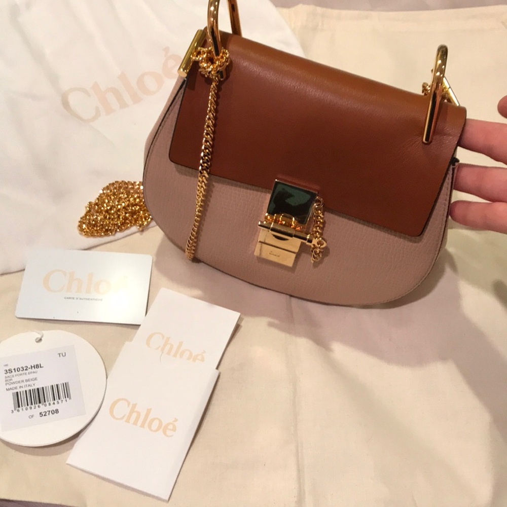 🆕CHLOE Grained Calfskin Lambskin “Drew” Crossbody